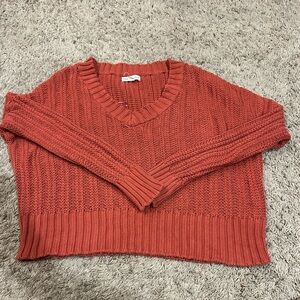 Aeropostale Women's V-Neck Sweater - Rust